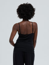 Seamless Basic Lace Silk Cami | Mulberry Seide Cami top Black w. Rosie Beige