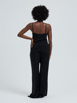 Seamless Basic Lace Silk Cami | Mulberry Seide Cami top Black w. Rosie Beige