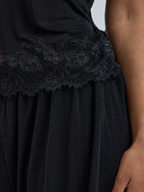Seamless Basic Lace Silk Cami | Mulberry Seide Cami top Black