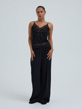Seamless Basic Lace Silk Cami | Mulberry Seide Cami top Black