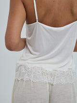 Seamless Basic Lace Silk Cami | Mulberry Seide Cami top Off-White