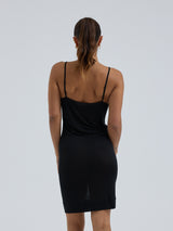 Seamless Basic Lace Silk Slip | Mulberry Seide Slip Dress Black w. Rosie Beige
