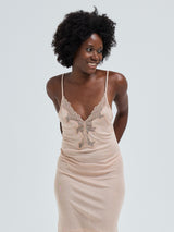 Seamless Basic Lace Silk Slip | Mulberry Seide Slip Dress Rosie Beige w. Rosie Beige
