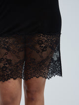 Seamless Basic Lace Silk Slip | Mulberry Seide Slip Dress Black