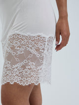Seamless Basic Lace Silk Slip | Mulberry Seide Slip Dress Off-White