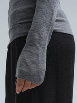 Seamless Basic Woolen Lola | Merinowolle Roll Neck Grey Melange