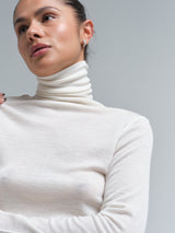Seamless Basic Woolen Lola | Merinowolle Roll Neck Off-White