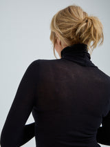 Seamless Basic Nouveau | Baumwolle Roll Neck Black
