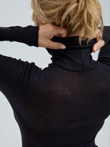 Seamless Basic Nouveau | Baumwolle Roll Neck Black