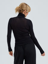 Seamless Basic Nouveau | Baumwolle Roll Neck Black