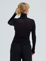 Seamless Basic Nouveau | Baumwolle Roll Neck Black