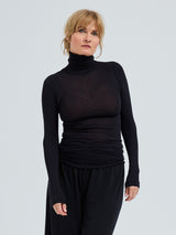 Seamless Basic Nouveau | Baumwolle Roll Neck Black