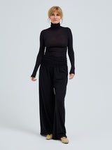 Seamless Basic Nouveau | Baumwolle Roll Neck Black