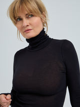 Seamless Basic Nouveau | Baumwolle Roll Neck Black