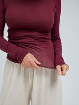 Seamless Basic Nouveau | Baumwolle Roll Neck Burgundy