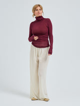 Seamless Basic Nouveau | Baumwolle Roll Neck Burgundy
