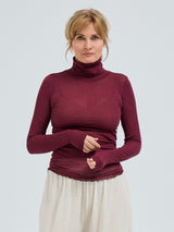 Seamless Basic Nouveau | Baumwolle Roll Neck Burgundy