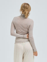 Seamless Basic Nouveau | Baumwolle Roll Neck Desert Melange