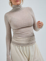 Seamless Basic Nouveau | Baumwolle Roll Neck Desert Melange