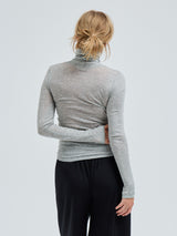 Seamless Basic Nouveau | Baumwolle Roll Neck Grey Melange