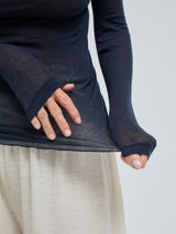 Seamless Basic Nouveau | Baumwolle Roll Neck Midnight