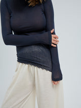 Seamless Basic Nouveau | Baumwolle Roll Neck Midnight