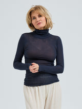 Seamless Basic Nouveau | Baumwolle Roll Neck Midnight