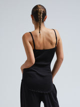 Seamless Basic Piccola | Merinowolle Strap Top Black