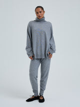 Seamless Basic Roll Neck Jumper | Wolle Kaschmir Roll Neck Ash Melange