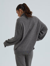 Seamless Basic Roll Neck Jumper | Wolle Kaschmir Roll Neck Heather Mushroom