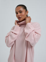 Seamless Basic Roll Neck Jumper | Wolle Kaschmir Roll Neck Powder Pink