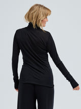 Seamless Basic Sheer Roll Neck | Seide Roll Neck Black
