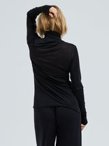 Seamless Basic Sheer Roll Neck | Seide Roll Neck Black