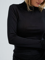Seamless Basic Sheer Roll Neck | Seide Roll Neck Black