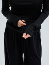 Seamless Basic Sheer Roll Neck | Seide Roll Neck Black