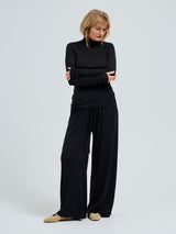 Seamless Basic Sheer Roll Neck | Seide Roll Neck Black