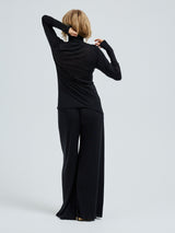 Seamless Basic Sheer Roll Neck | Seide Roll Neck Black