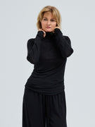 Sheer Roll Neck | Seide - Black