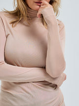 Seamless Basic Sheer Roll Neck | Seide Roll Neck Rosie Beige