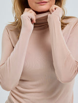 Seamless Basic Sheer Roll Neck | Seide Roll Neck Rosie Beige