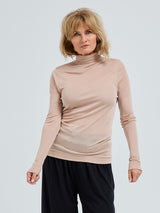 Seamless Basic Sheer Roll Neck | Seide Roll Neck Rosie Beige
