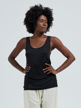 Seamless Basic Sheer Tank | Seide Tank Top Black