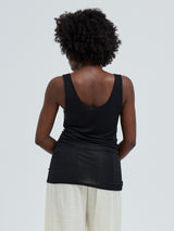 Seamless Basic Sheer Tank | Seide Tank Top Black