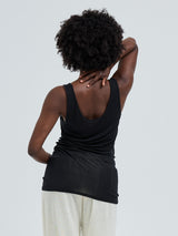 Seamless Basic Sheer Tank | Seide Tank Top Black