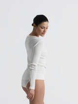 Seamless Basic Silky Alma | Seide L/S T-Shirt Off-White