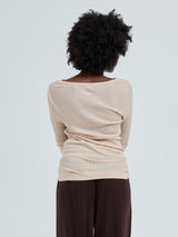 Seamless Basic Silky Alma | Seide L/S T-Shirt Rosie Beige