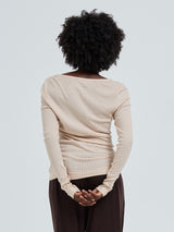 Seamless Basic Silky Alma | Seide L/S T-Shirt Rosie Beige