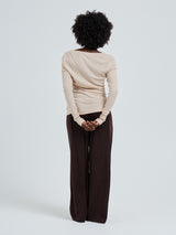 Seamless Basic Silky Alma | Seide L/S T-Shirt Rosie Beige