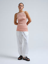 Seamless Basic Silky Daze | Seide Strap Top Dark sand/Burnt orange