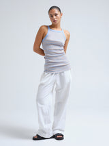 Seamless Basic Silky Daze | Seide Strap Top Dark sand/Light blue